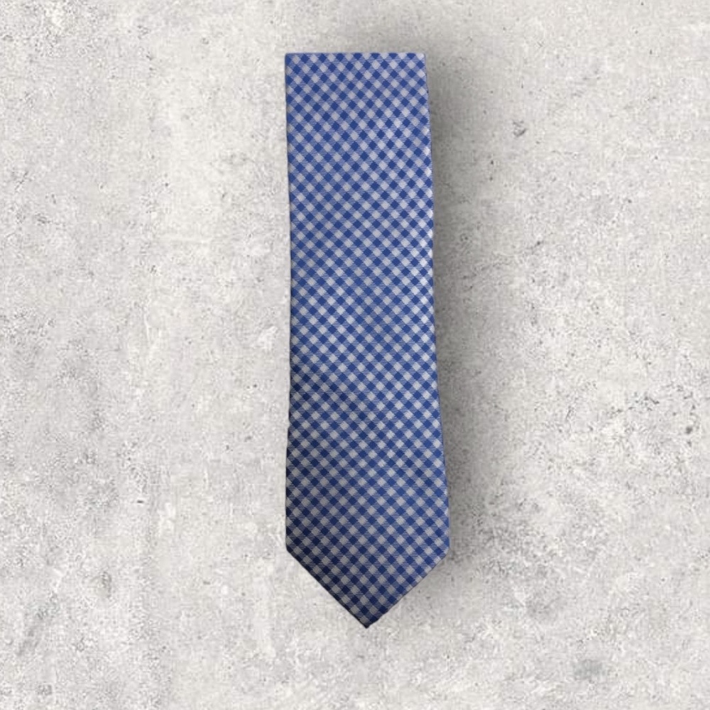 Michael Kors Blue Plaid Silk Tie